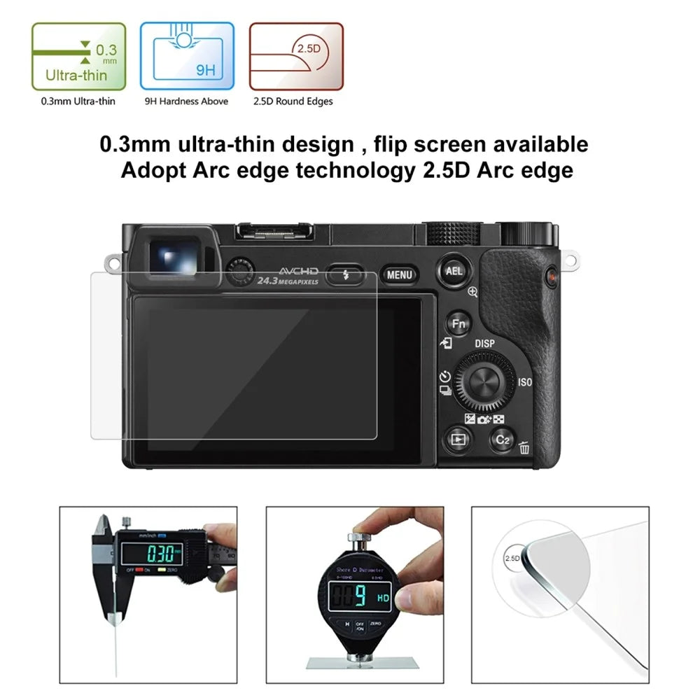 PULUZ PU5512 For Sony A6400 / A6000 / A6300 Tempered Glass Screen Protector 2.5D Curved Edge 9H Hardness Camera Film - 3