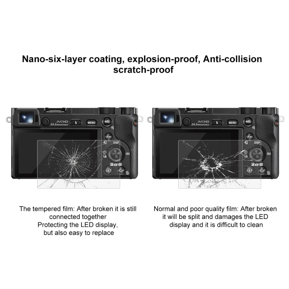 PULUZ PU5512 For Sony A6400 / A6000 / A6300 Tempered Glass Screen Protector 2.5D Curved Edge 9H Hardness Camera Film - 4