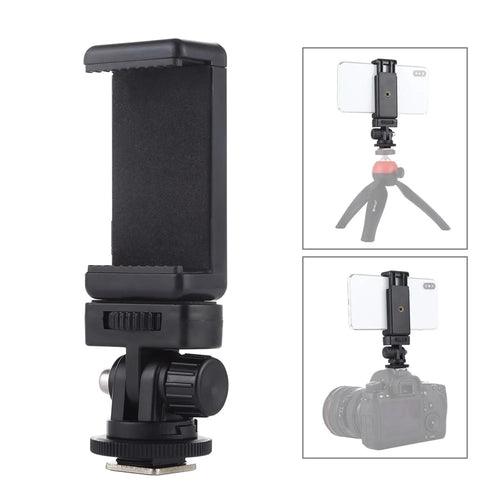 PULUZ PU417 1 / 4 Screw Hole Tripod Cold Shoe Mount Gimbal with Phone Clamp - 1