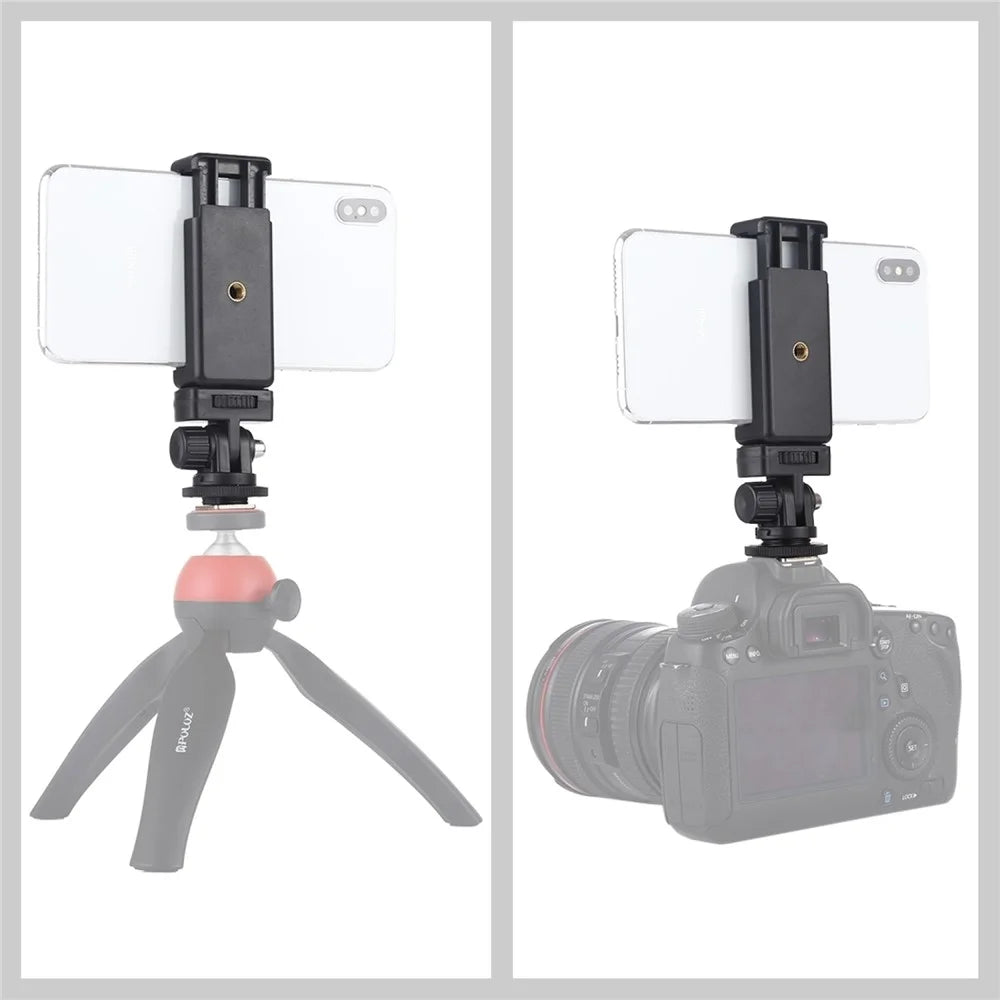 PULUZ PU417 1 / 4 Screw Hole Tripod Cold Shoe Mount Gimbal with Phone Clamp - 6