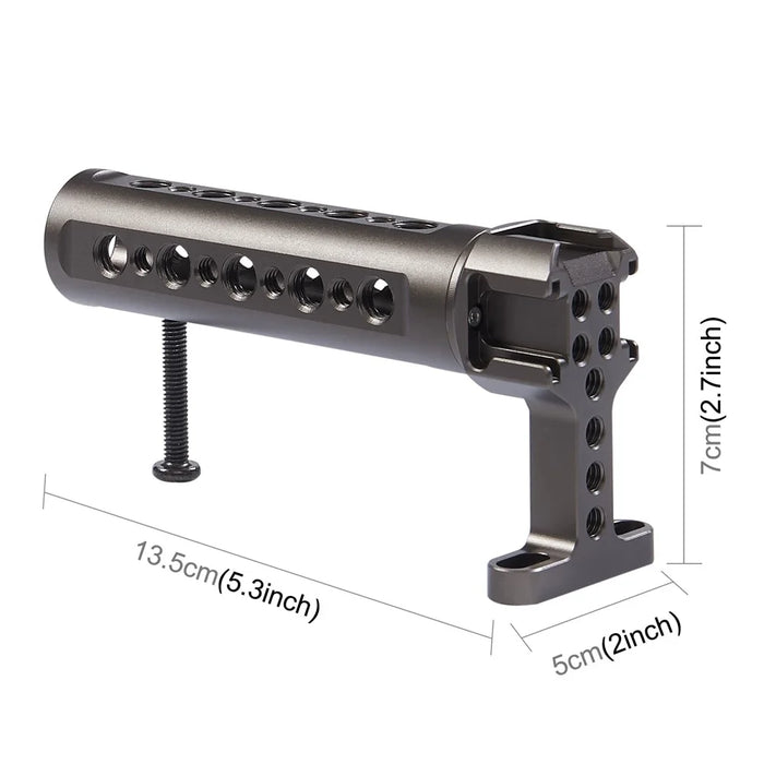 PULUZ PU3072GT Aluminum Alloy Top Handle with 3 Cold Shoe Mounts for Mirrorless DSLR Camera - 5