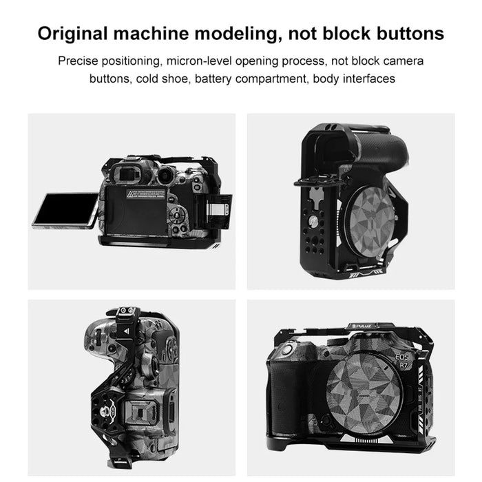 PULUZ PU3106B For Canon EOS R7 Camera Aluminum Alloy Rabbit Cage with 1 / 4 3 / 8 Inch Screw Hole - 5