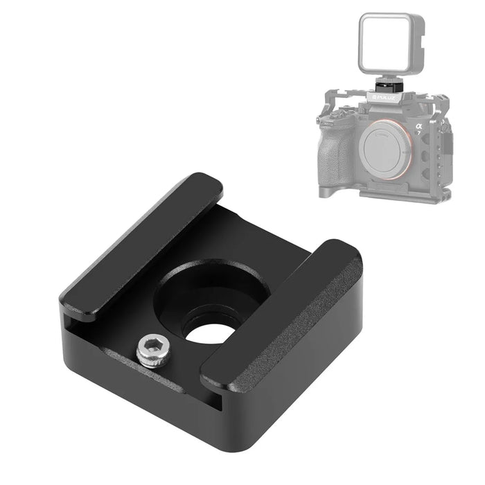 PULUZ PU3108B Cold Shoe Mount Adapter Expansion Base for Camera Cage Microphone Flash Light Bracket - 1