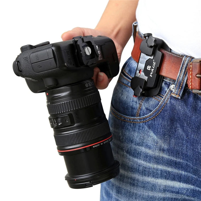 PULUZ PU231R Quick Release Belt Clip with Quick Release Plate Aluminum Alloy Backpack Mount Holder for Camera - 4