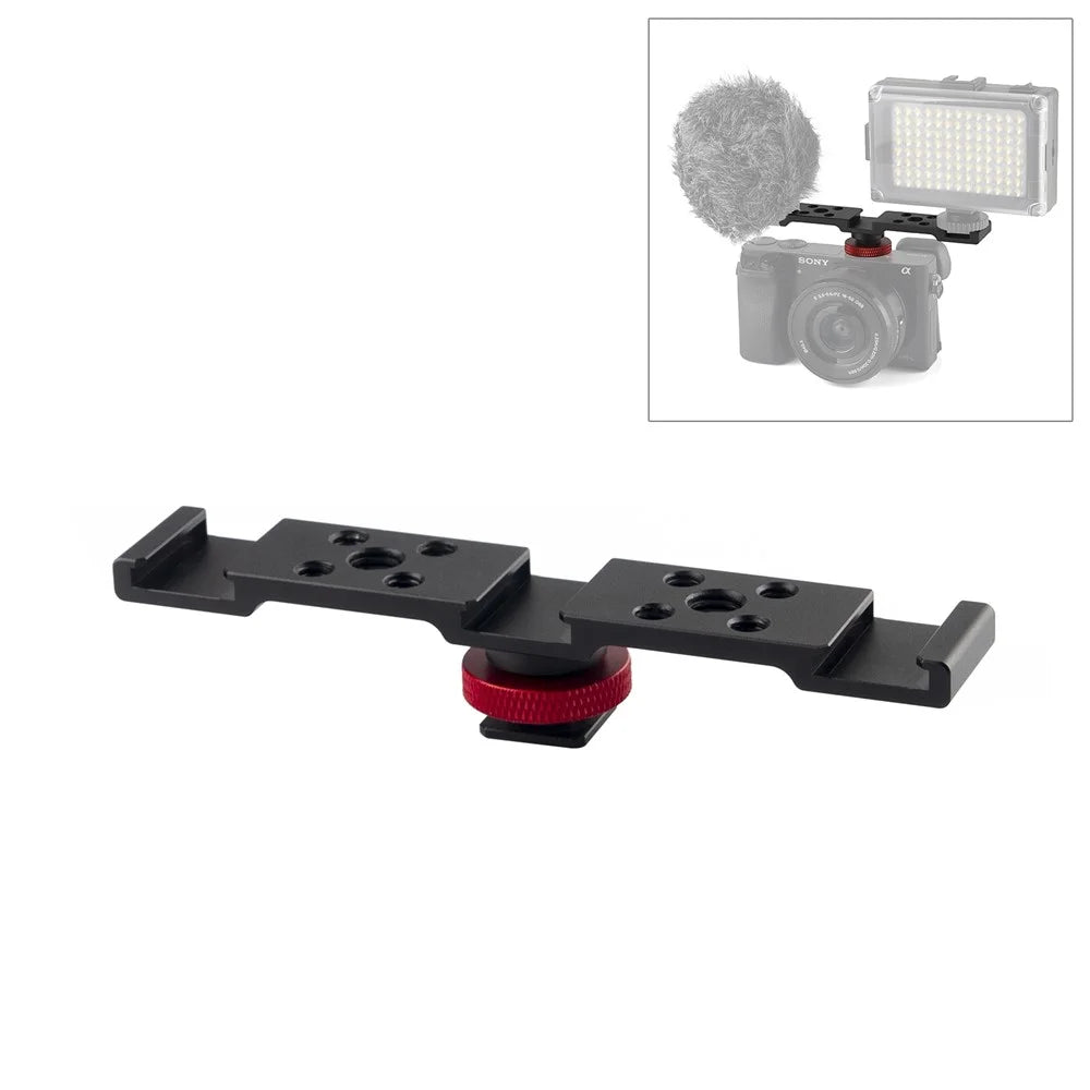 PULUZ PU523B Triple Cold Shoe Mount Adapter Extension Bar Bracket for Tripod / Microphone / LED Light - 1