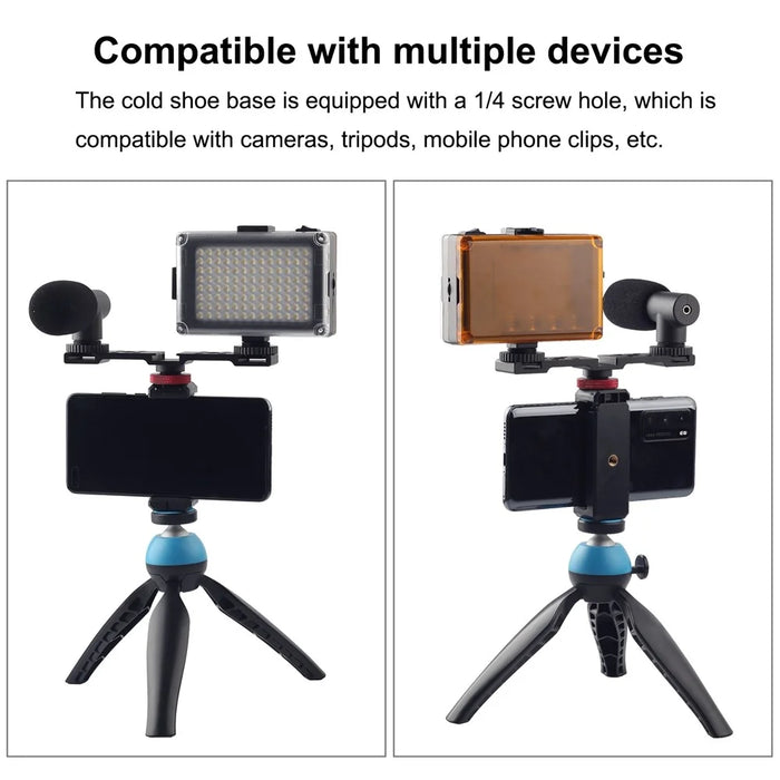 PULUZ PU523B Triple Cold Shoe Mount Adapter Extension Bar Bracket for Tripod / Microphone / LED Light - 3