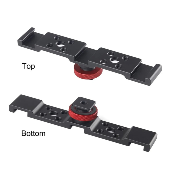 PULUZ PU523B Triple Cold Shoe Mount Adapter Extension Bar Bracket for Tripod / Microphone / LED Light - 5