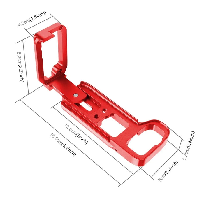 PULUZ PU3541 L-Shaped Quick Release Plate for Sony A9  /  A7 III  /  A7R III Aluminum Alloy Shooting Bracket - Red - 6
