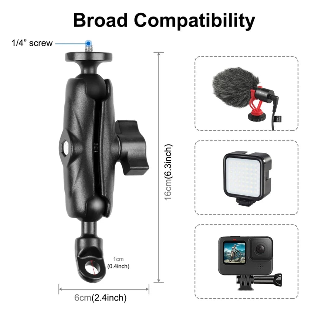 PULUZ PU702B For GoPro Action Camera Motorcycle  /  Bicycle Mirror Mount Aluminum Alloy Adjustable Bracket - 5