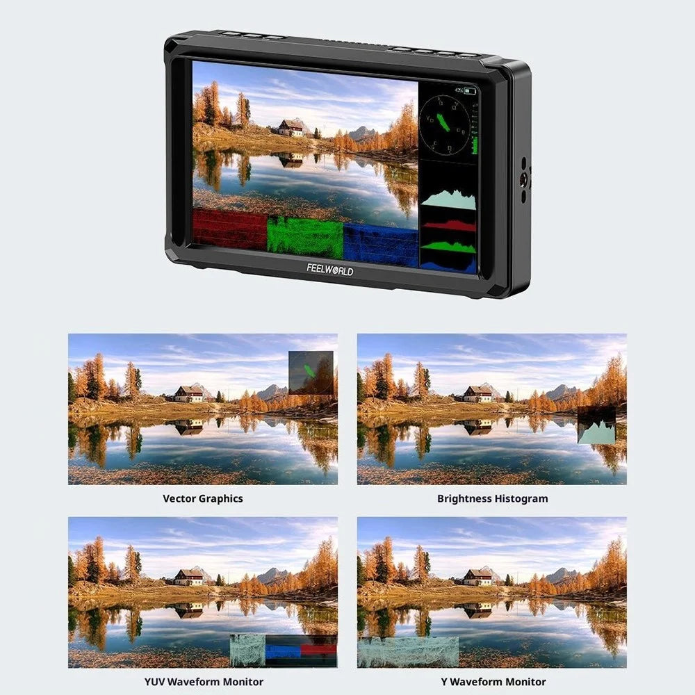 FEELWORLD FW568 PRO 6 Inch Camera Monitor 1200nit High Brightness HD Display Screen for DSLR / Mirrorless Cameras - 5
