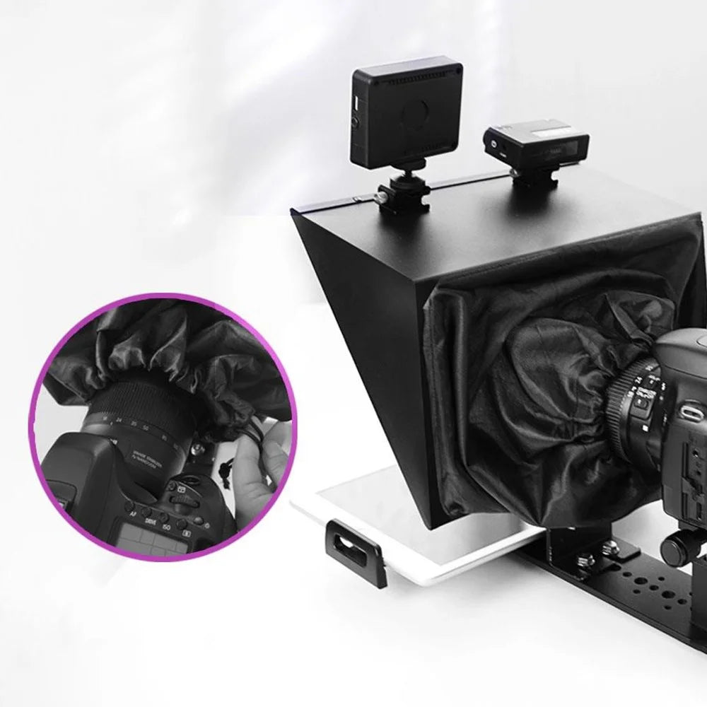 FEELWORLD TP13A Wide Angle Teleprompter with Remote Controller for Smartphone / Tablet / DSLR Camera - 2
