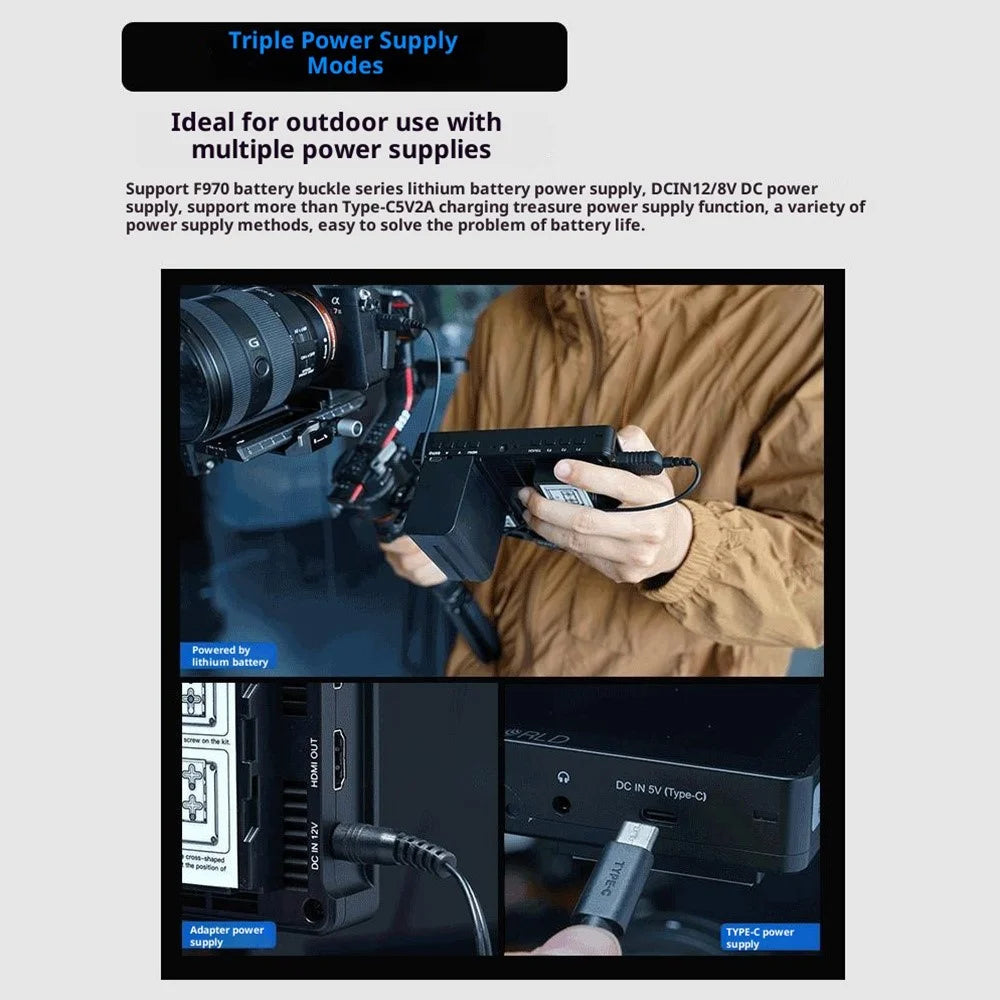 FEELWORLD F5PROX 5.5 Inch 4K HD Monitor 1600nit for DSLR / Mirrorless Camera Photography / Directing - 6