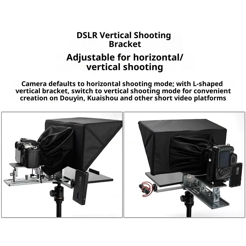 FEELWORLD TP16 11 Inch Camera Teleprompter Portable Folding Prompter  /  Video Recording Screen for DSLR  /  Smartphone  /  Live Streaming - 5