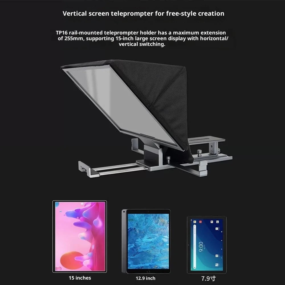 FEELWORLD TP16 11 Inch Camera Teleprompter Portable Folding Prompter  /  Video Recording Screen for DSLR  /  Smartphone  /  Live Streaming - 7