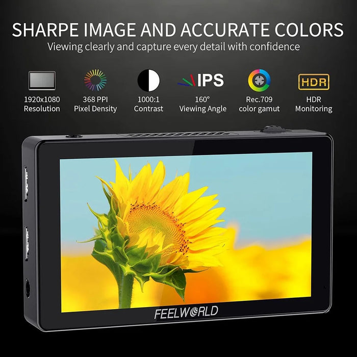 FEELWORLD 5.5 inch 4K HD Monitor 1920x1080 IPS Full HD 3000nit High Brightness Display Screen for Photography / Videography - 4