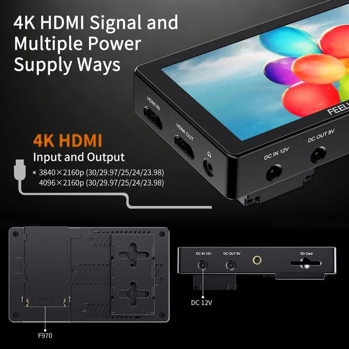 FEELWORLD 5.5 inch 4K HD Monitor 1920x1080 IPS Full HD 3000nit High Brightness Display Screen for Photography / Videography - 6