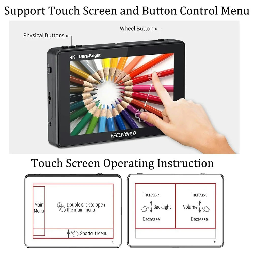 FEELWORLD LUT7 Pro 7-Inch Ultra Bright Camera Monitor 2200nits Director Photography 3D LUT Filming Display for Outdoor Shooting - 5