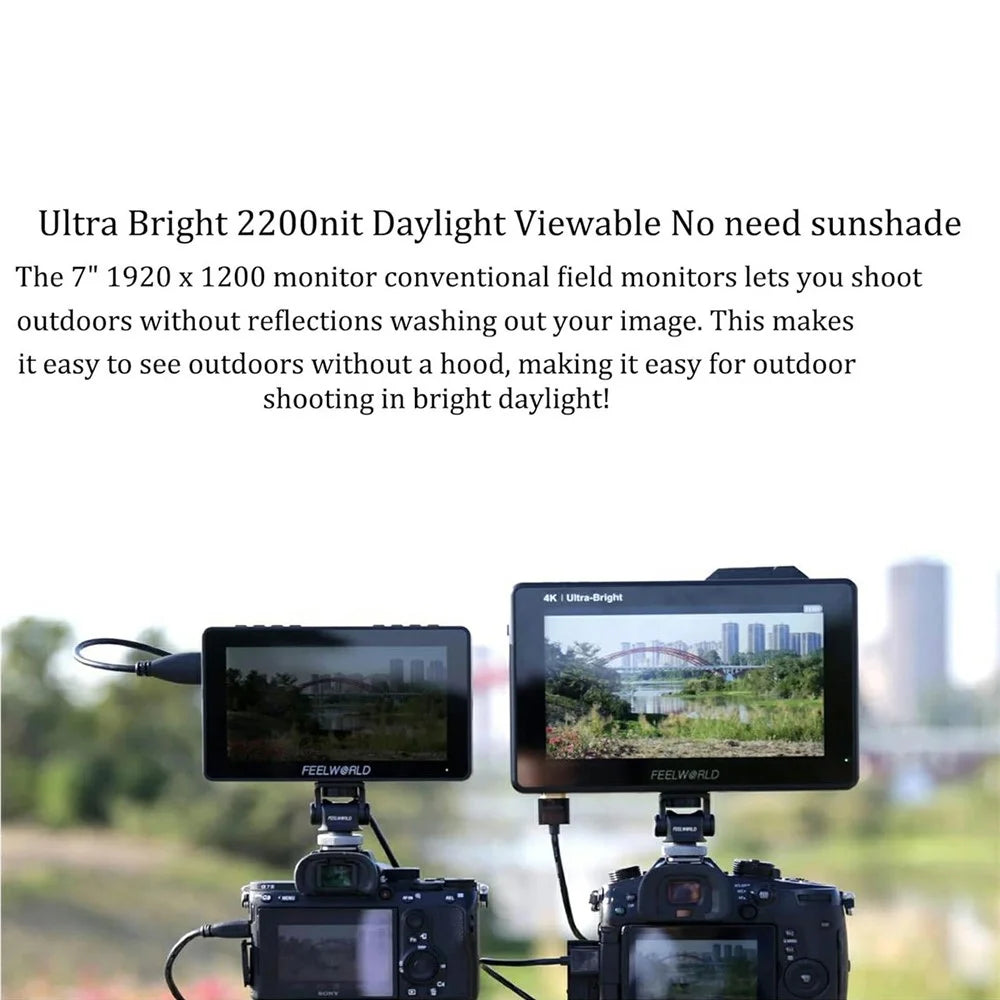 FEELWORLD LUT7 Pro 7-Inch Ultra Bright Camera Monitor 2200nits Director Photography 3D LUT Filming Display for Outdoor Shooting - 7