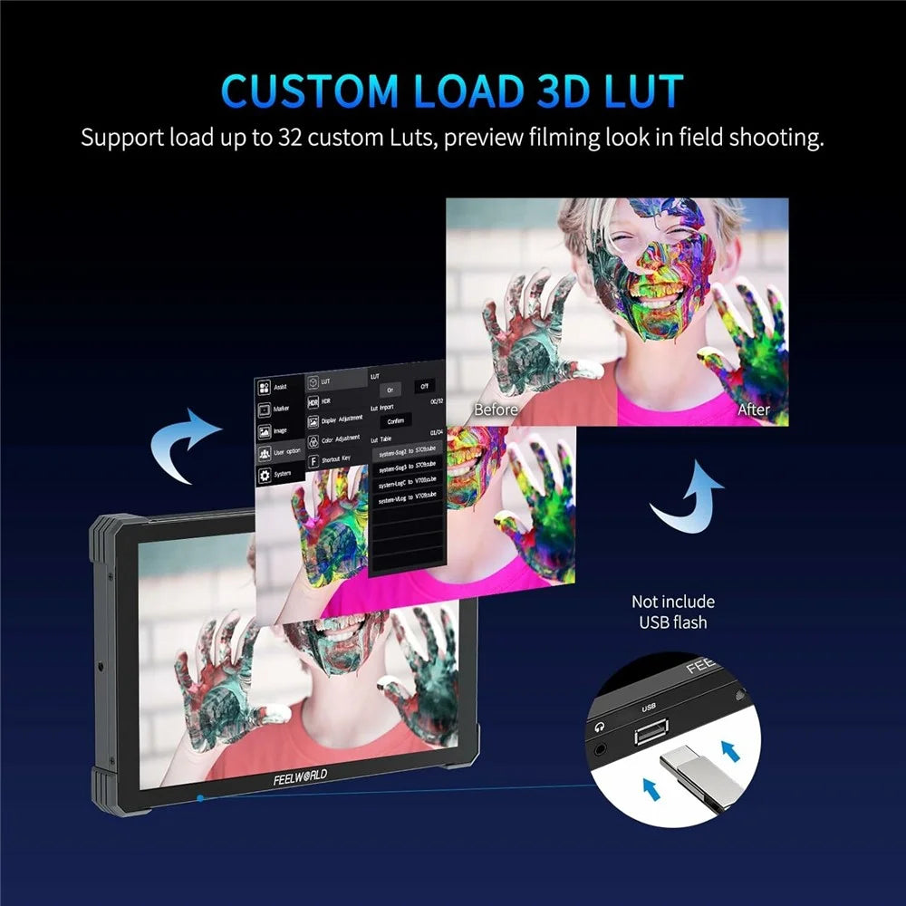 FEELWORLD T10 10.1 Inch 4K Camera Monitor External Display for DSLR / Mirrorless Cameras - 6