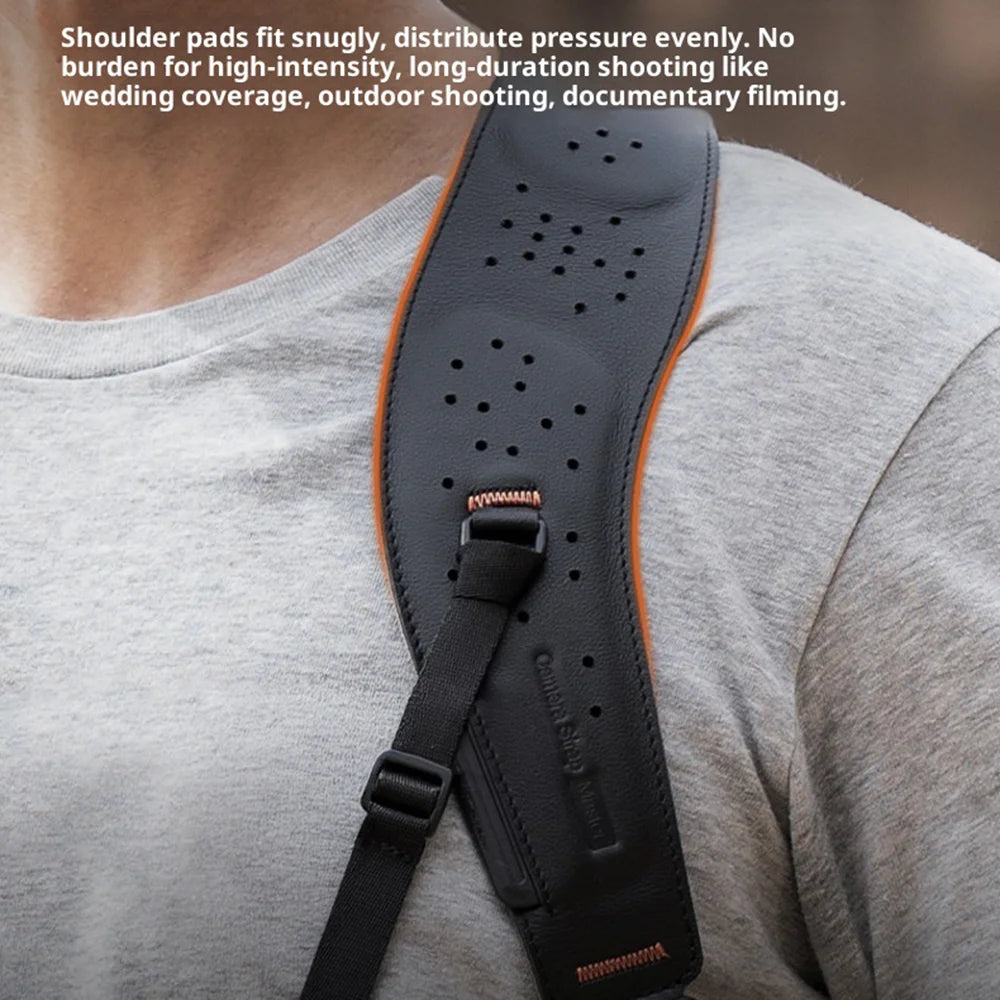 PGYTECH Professional Camera Strap 90kg Load Capacity Dual Shoulder Harness for 3 Cameras - Midnight Black - 7