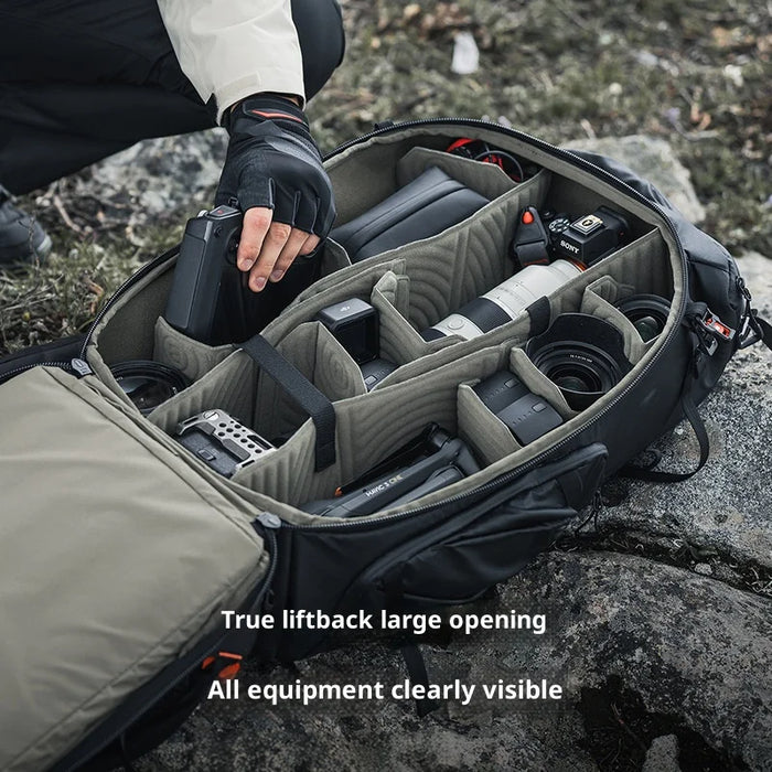 PGYTECH OnePro Focux 35L Camera Backpack Outdoor Hiking Bag for Photography, Travel Bag with Laptop Compartment - Deep Space Black - 3