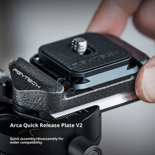 PGYTECH P-CG-188 Quick Release Clamp V2 for Arca Swiss Plate Camera Mount Adapter with 1/4" to 3/8" Screw Thread - Silver / Black - 2