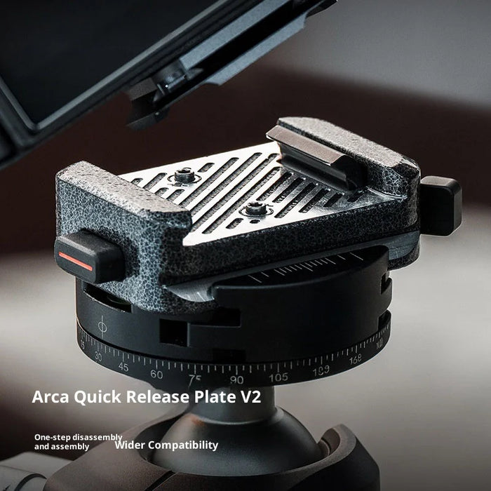 PGYTECH P-CG-188 Quick Release Clamp V2 for Arca Swiss Plate Camera Mount Adapter with 1/4" to 3/8" Screw Thread - Silver / Black - 3