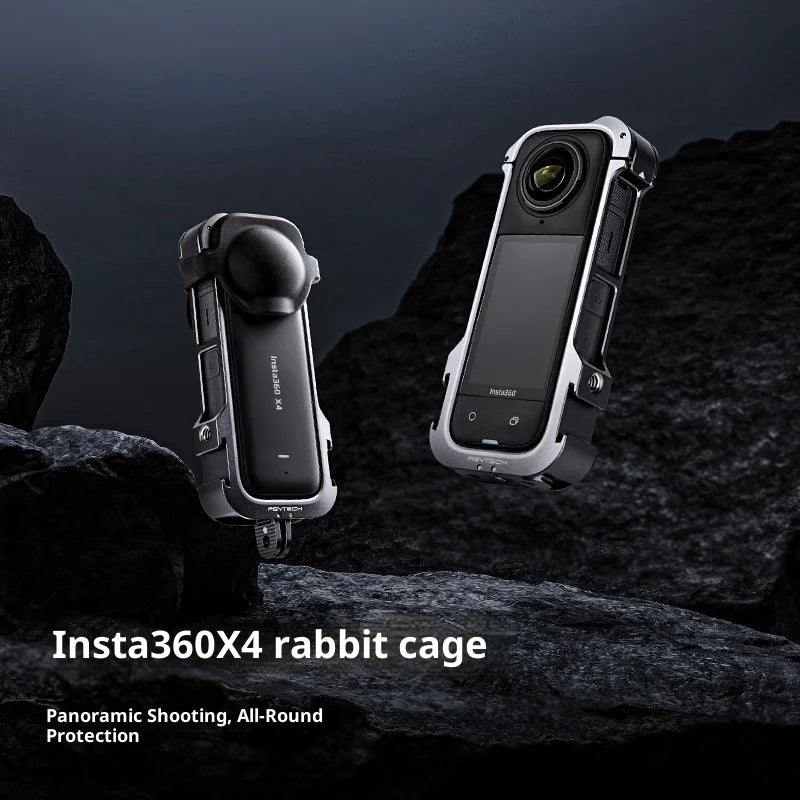 PGYTECH P-55A-010 For Insta360 X4 Camera Protective Cage Aluminum Alloy Frame with Lens Cap - 2