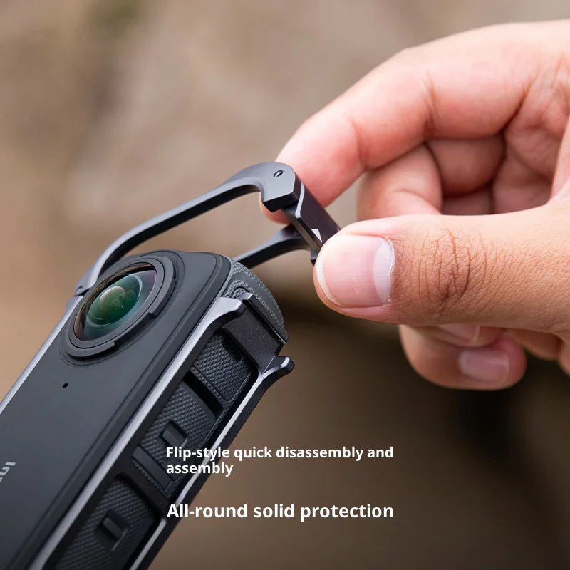 PGYTECH P-55A-010 For Insta360 X4 Camera Protective Cage Aluminum Alloy Frame with Lens Cap - 3