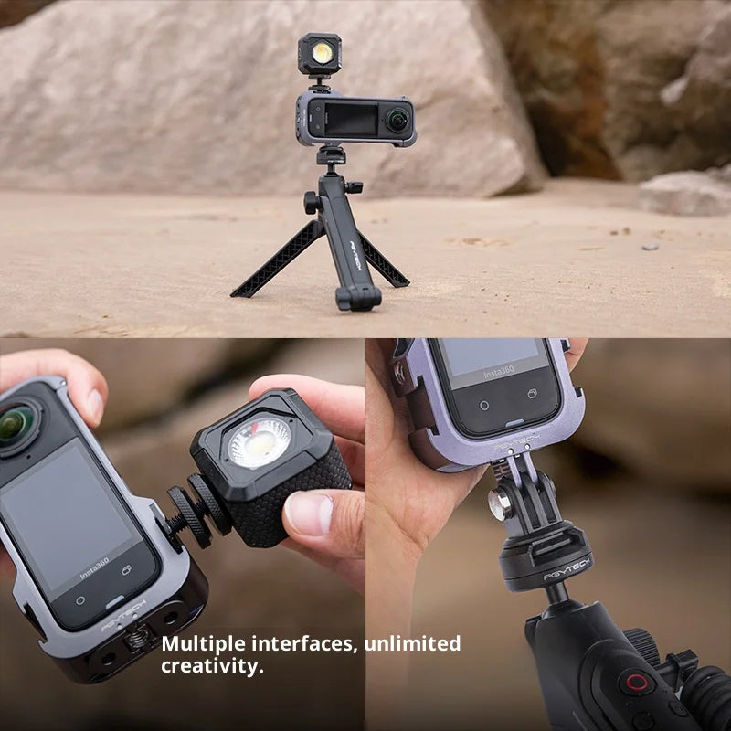 PGYTECH P-55A-010 For Insta360 X4 Camera Protective Cage Aluminum Alloy Frame with Lens Cap - 5