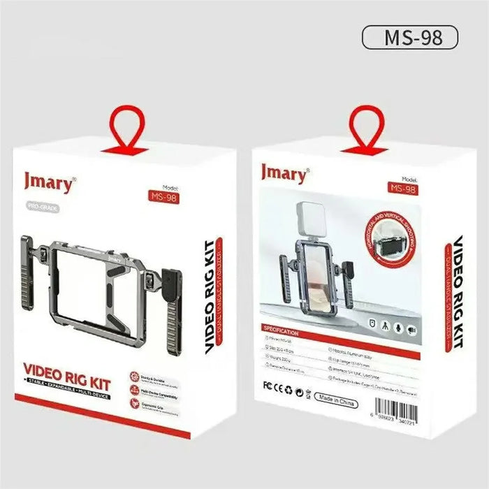 JMARY MS-98 Aluminum Alloy Smartphone Video Rig Stabilizer Frame Vlogging Cage Kit Wireless Remote Control - 5