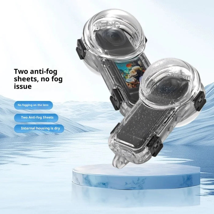 For Insta360 X5 Action Camera Waterproof Case 60m Underwater Dive Housing with 20 Anti Fog Inserts - 2