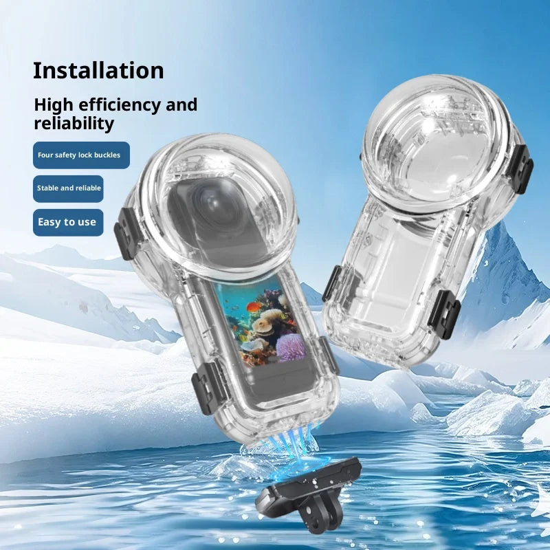 For Insta360 X5 Action Camera Waterproof Case 60m Underwater Diving Shell Full Protection Housing - 2