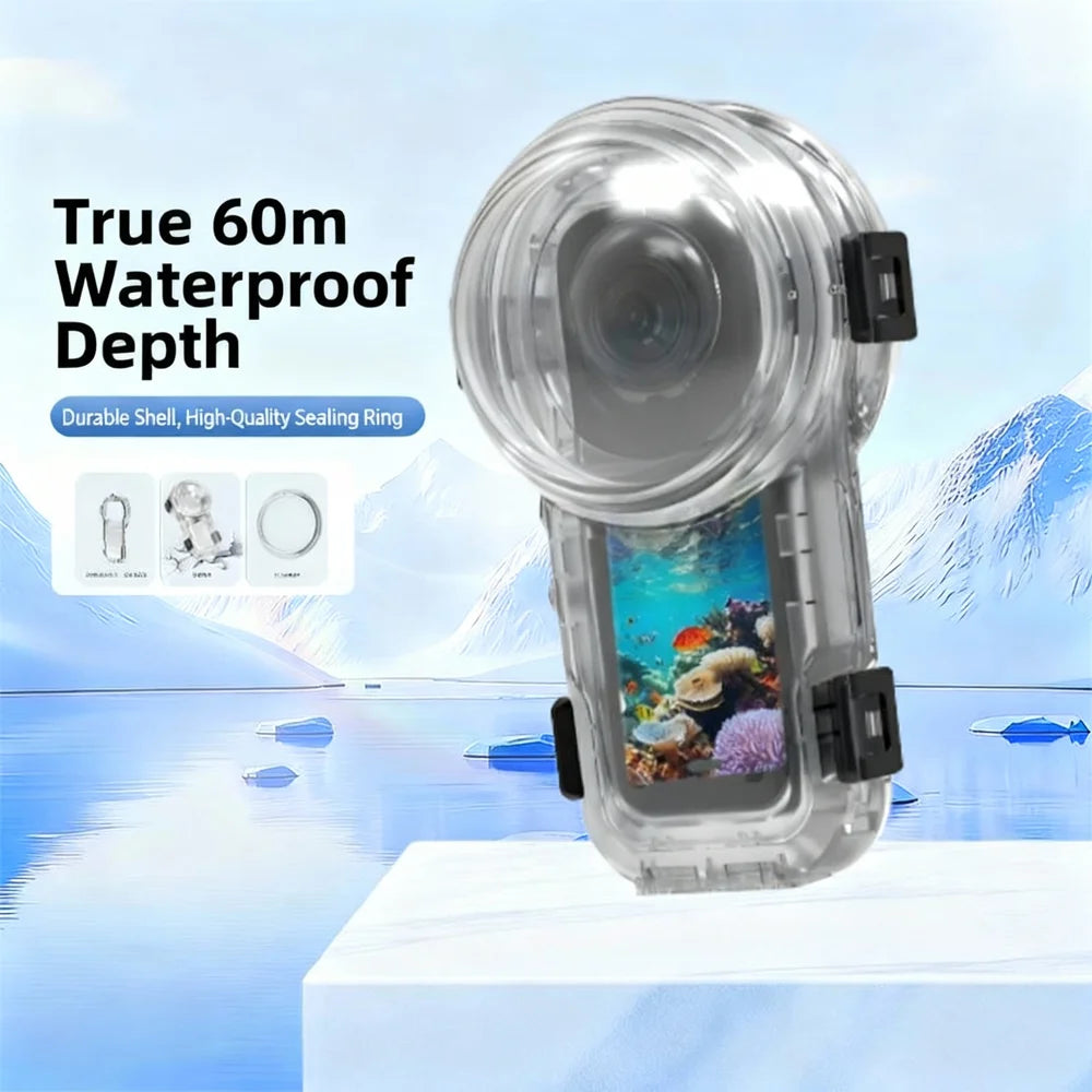 For Insta360 X5 Action Camera Waterproof Case 60m Underwater Diving Shell Full Protection Housing - 3