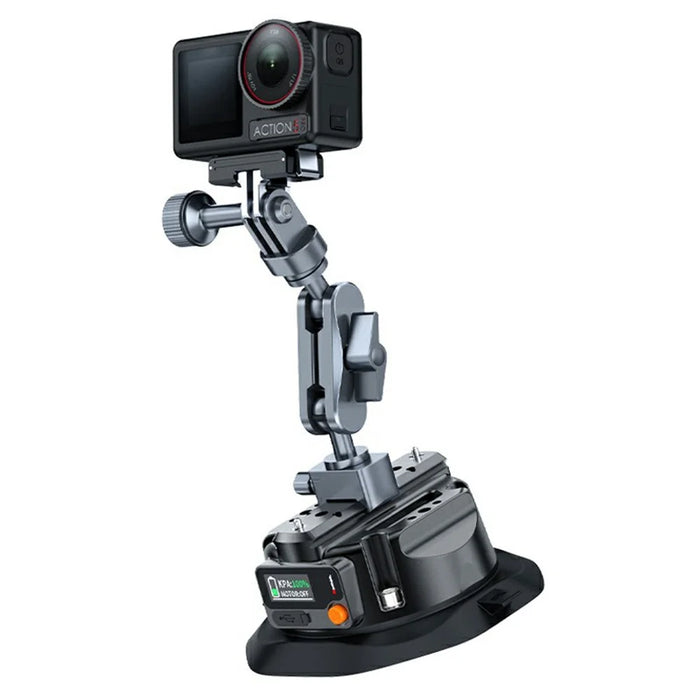 SX-PJ01 4.5 inch Action Camera Electric Suction Cup with Smart Digital Display HD Camera Shooting Stand for Car Panoramic Photography - 3