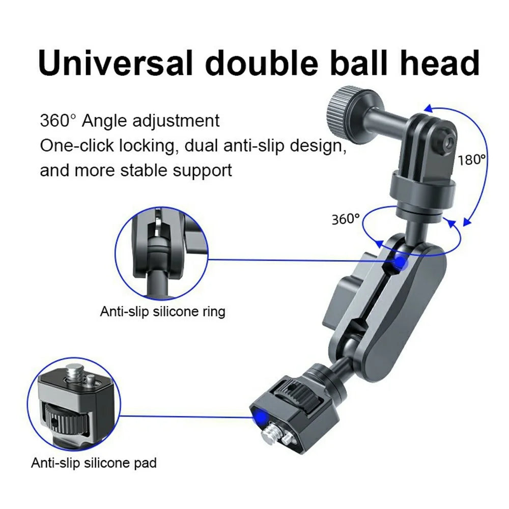 SX-Pj29 360° Adjustable Car Magic Arm Bracket Dual Ball Head Phone Mount Anti-Slip for Camera Photography - 6