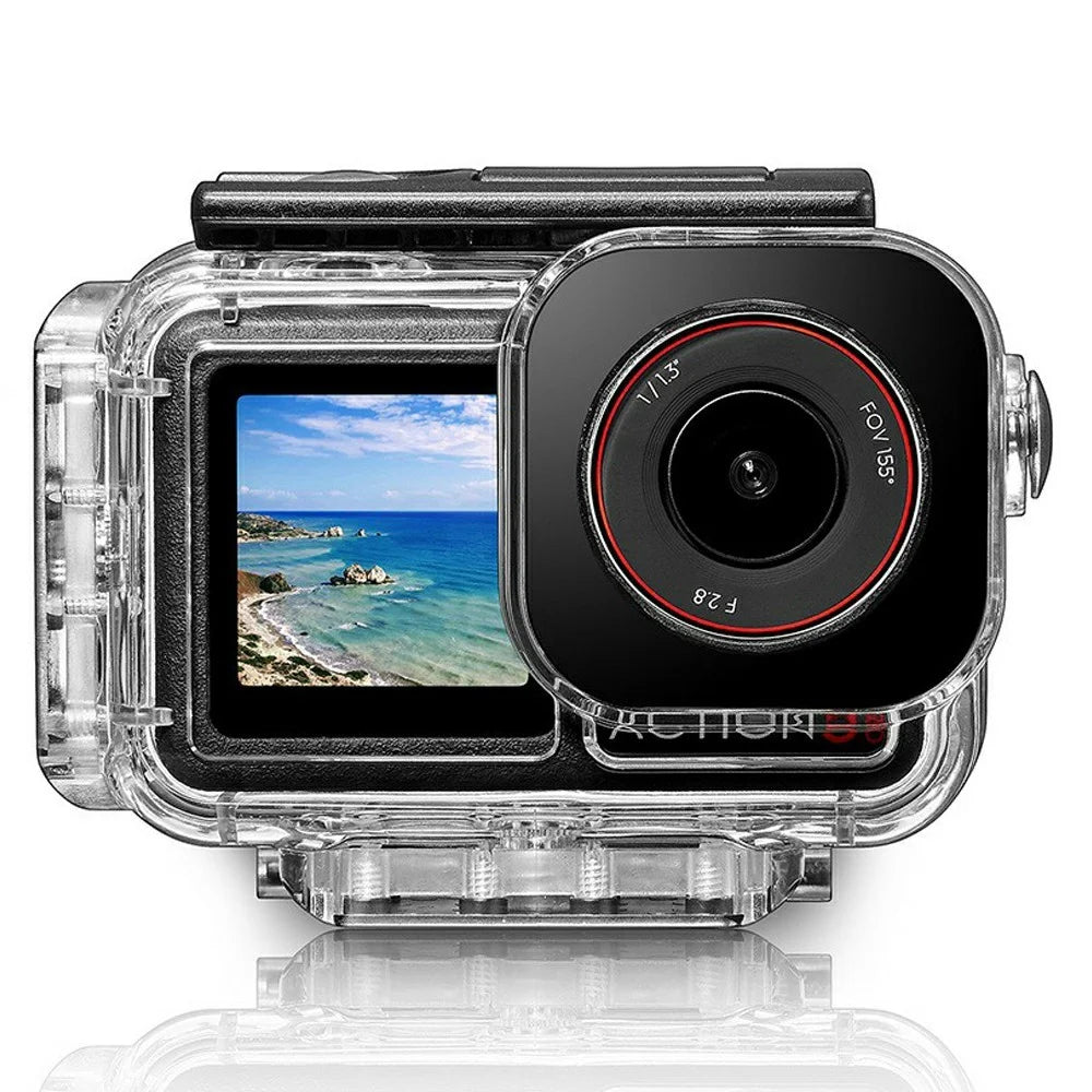 030 164FT  /  50m Waterproof Case for DJI Osmo Action 5 Pro  /  4  /  3 ABS Dive Housing Large Flat Glass Lens - 2