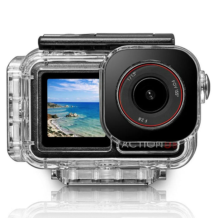 030 164FT  /  50m Waterproof Case for DJI Osmo Action 5 Pro  /  4  /  3 ABS Dive Housing Large Flat Glass Lens - 2