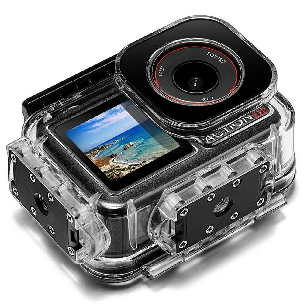030 164FT  /  50m Waterproof Case for DJI Osmo Action 5 Pro  /  4  /  3 ABS Dive Housing Large Flat Glass Lens - 4