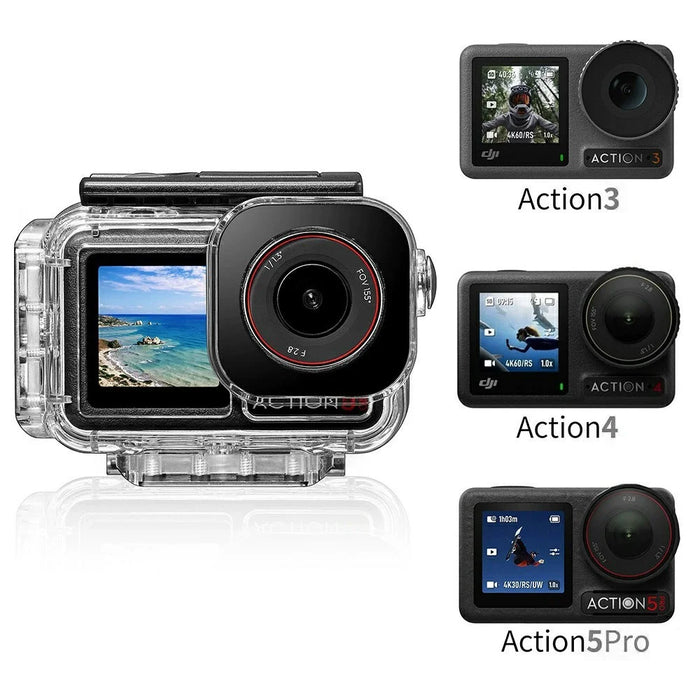 030 164FT  /  50m Waterproof Case for DJI Osmo Action 5 Pro  /  4  /  3 ABS Dive Housing Large Flat Glass Lens - 6