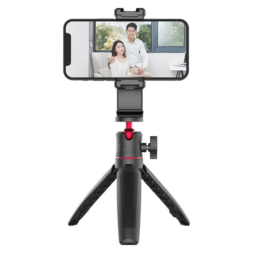 UURIG ST-22 Mobile Phone Tripod Mount Adjustable Clamp Mount Adapter with 1/4" Screw and Arca for Photography Live-streaming Selfie Phone Clip Support 360-Degree Rotating - 2