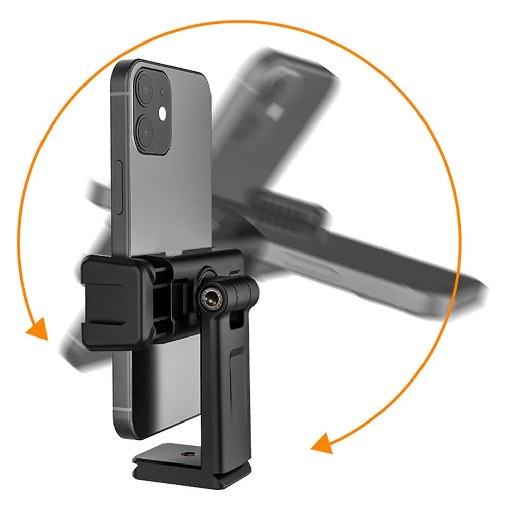 UURIG ST-22 Mobile Phone Tripod Mount Adjustable Clamp Mount Adapter with 1/4" Screw and Arca for Photography Live-streaming Selfie Phone Clip Support 360-Degree Rotating - 3