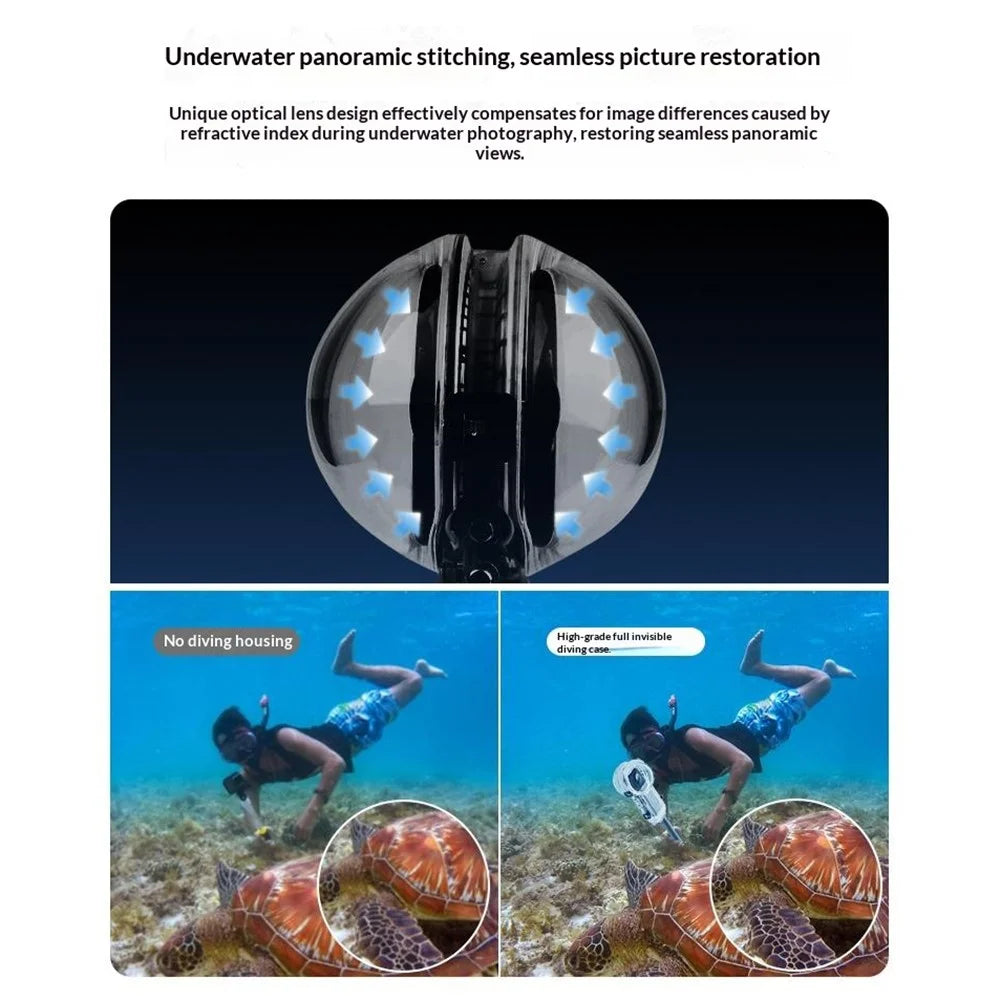 For Insta360 X5 Action Camera Waterproof Protection Invisible Diving Case 50m Depth Underwater Housing - 3