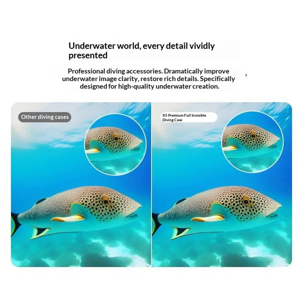 For Insta360 X5 Action Camera Waterproof Protection Invisible Diving Case 50m Depth Underwater Housing - 4