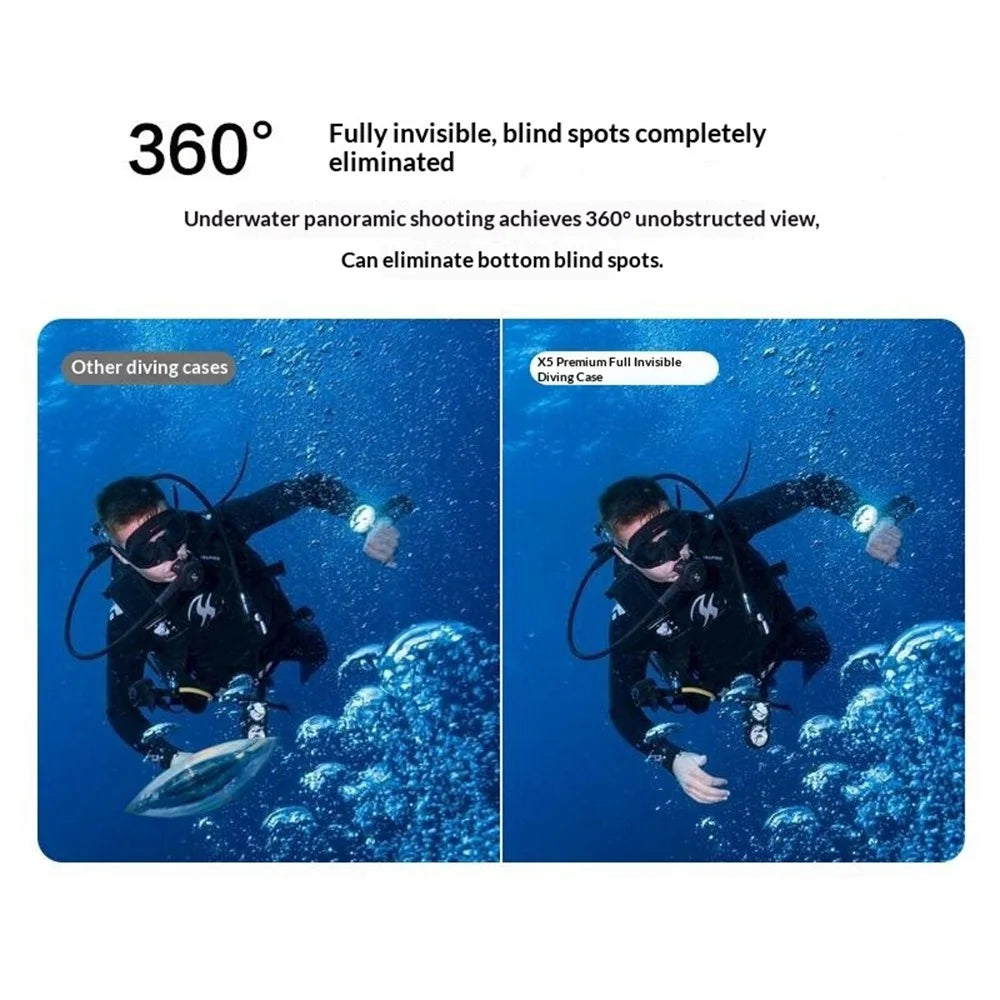 For Insta360 X5 Action Camera Waterproof Protection Invisible Diving Case 50m Depth Underwater Housing - 5