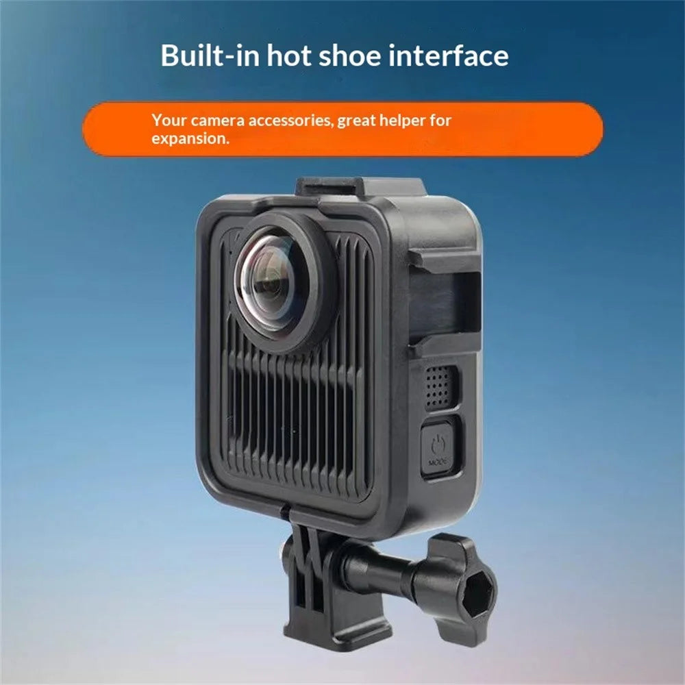 For GoPro MAX2 Hard PC Camera Cage Expansion Frame Protective Case with Cold Shoe Mount Action Camera Accessory - 3