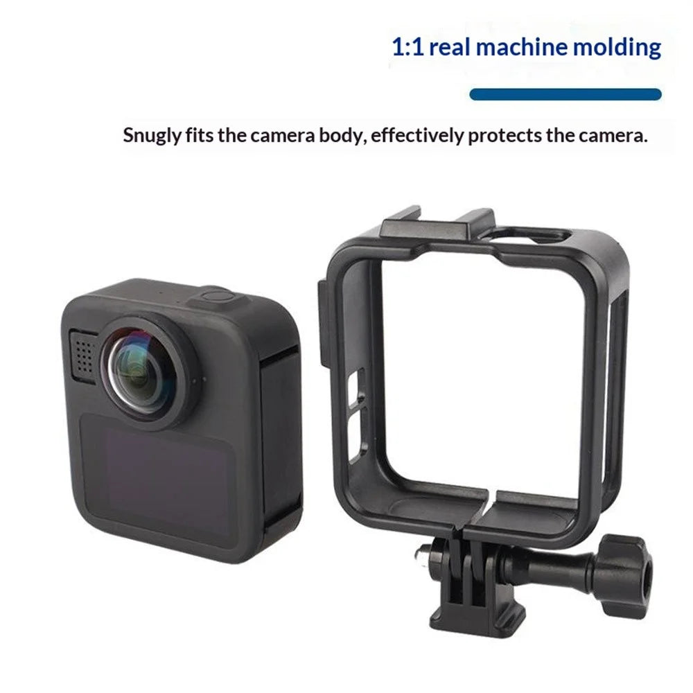 For GoPro MAX2 Hard PC Camera Cage Expansion Frame Protective Case with Cold Shoe Mount Action Camera Accessory - 4