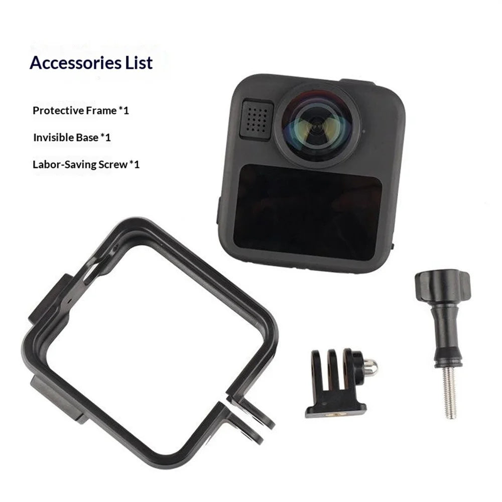For GoPro MAX2 Hard PC Camera Cage Expansion Frame Protective Case with Cold Shoe Mount Action Camera Accessory - 6