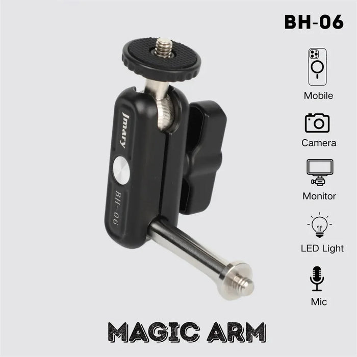 JMARY BH-06 Aluminum Alloy Magic Arm Holder Dual Ball Heads 360° Rotation DSLR Camera Video Extension Bracket - 2