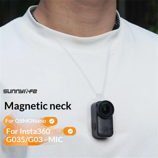 SUNNYLIFE ON-ZJ112 For DJI Osmo Nano  /  Mic  /  Insta360 GO 3  /  3S Magnetic Neck Strap POV Shooting Microphone Holder - Black - 2